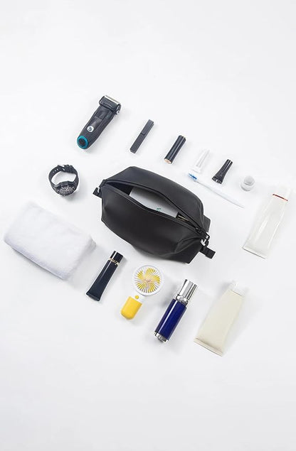 6"x 11" 6L Large Silicone Toiletry Bag,Waterproof Leakproof Foldable Travel Organizer,Dopp Kit Alternative for Men & Women,Black