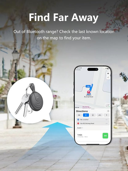 Tracker Tags, Work with Apple Find My (iOS Only), Tracking Device Item Finder Locator Smart Tag for Luggage, Keys, Wallet, Bike (Black, 2 Pack)