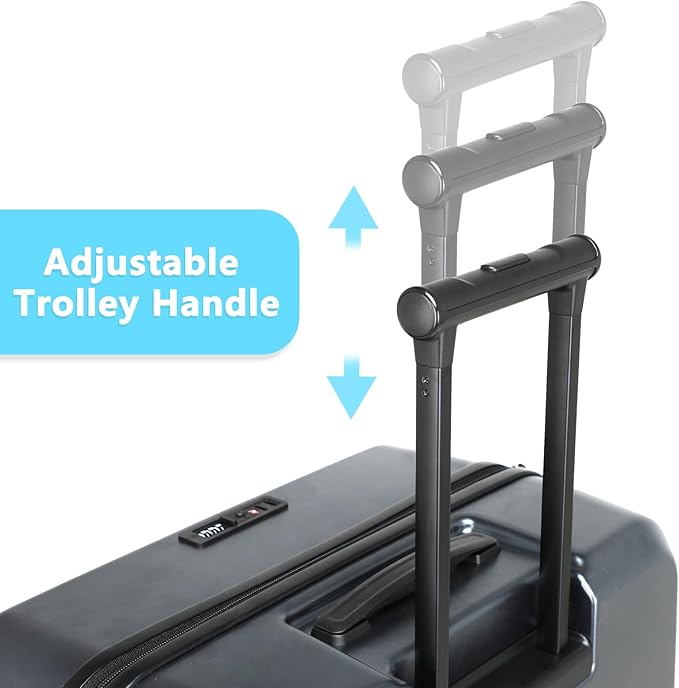 Carry On Luggage with Front Pocket & USB Port, PC Hardside 20 Inch luggage with Spinner Wheels & Built-in TSA Lock, Durable Lightweight Rolling Suitcase, Carry-On 20-Inch, Gray