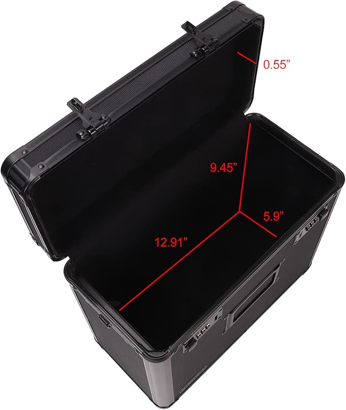 Vaultz File Organizer Storage Box - 14 x 7 x 12.19 Inch Letter Size, Portable Locking Storage Totes with Dual Combination Locks for Filing Office Documents - Super Tactical