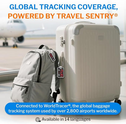 Forge Lost and Found Luggage Tags, Global Luggage Tracking Tag, WorldTracer Compatible, Travel Sentry Powered Baggage ID System for Luggage, Bags, Suitcases, and More (Black 2 Medium 2 Small)
