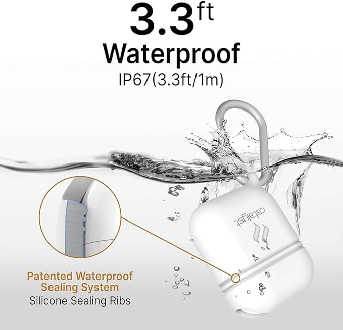 Catalyst Waterproof Case for AirPods 2nd Generation and AirPods 1st Generation - Wireless and USB-C Charging High Drop Protection AirPod Gen 2 and Gen 1 Case with Carabiner, One Piece Design