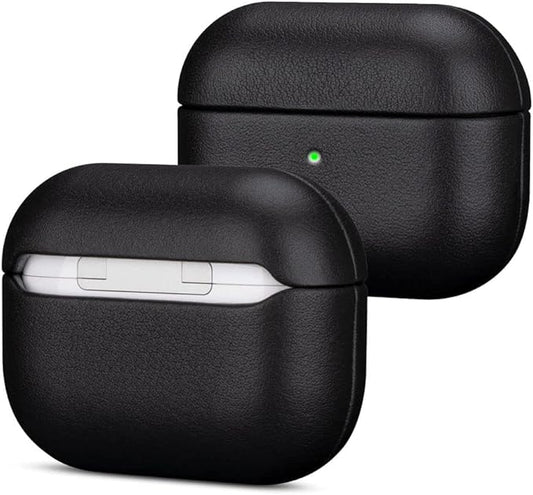 Lopie Handmade Series Cowhide AirPods Pro Case, Full Grain Leather, Shockproof, Dust/Dirt Proof - Black