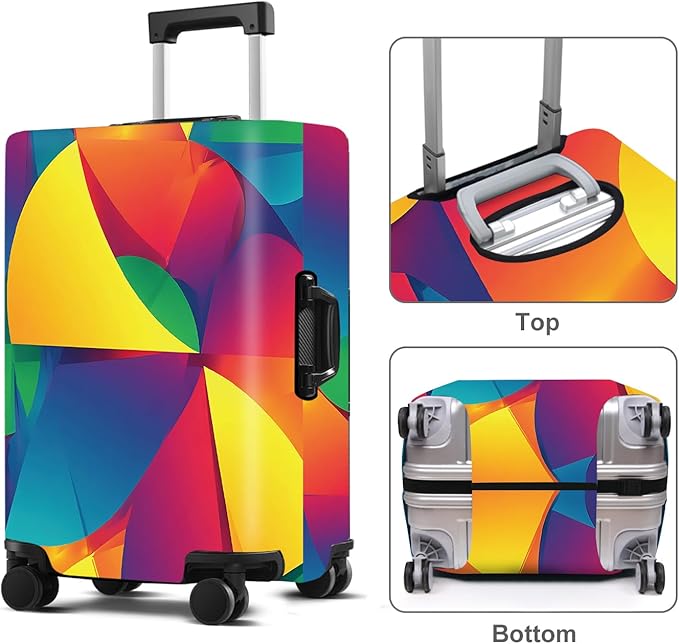 Luggage Cover Washable Suitcase Protector Anti-Scratch,Stretchable Fit for 20-34Inch Luggage Durable Travel Bag Cover with Zipper Closure (Multicolored, XL(fits 32-34Inch suitcase))