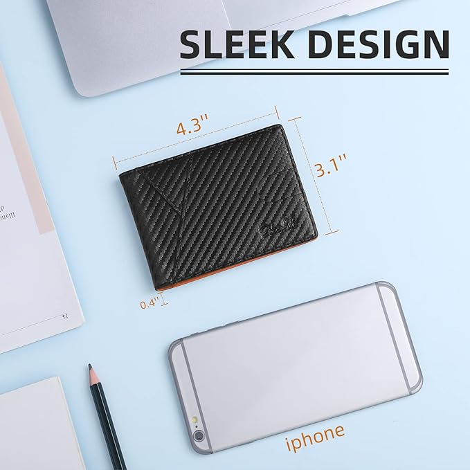 Zitahli Wallet for Men Slim 11 Credit Card Holder RFID Blocking Small Men's Wallet Bifold Minimalist Front Pocket With Mens Gifts Box