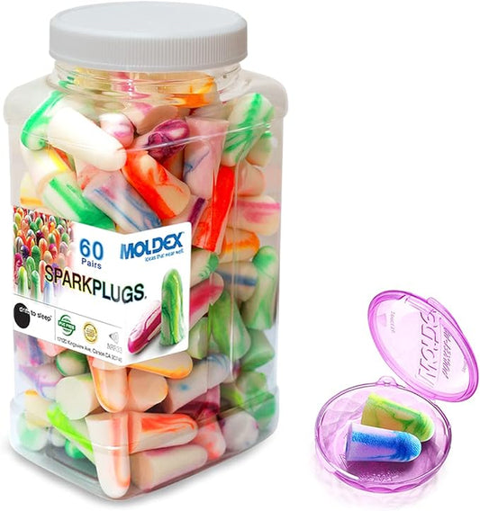 MOLDEX Soft Foam Earplugs Softies® Ear Plugs for Sleeping, Snoring, Work, Travel, Shooting -33dB Highest NRR Made in USA (Bottle Pack, 60 Pairs)