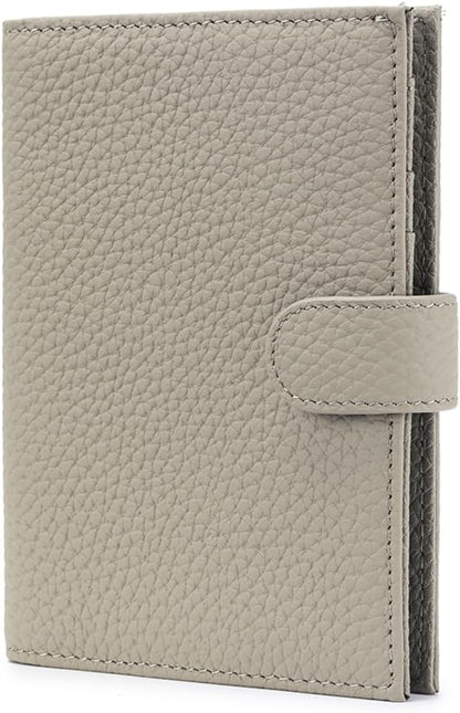Passport Wallet for Women – Slim RFID Blocking Passport Cover with 1 Passport Slot & 3 Card Slots, Coin Pocket & SIM Slot – Genuine Leather Travel Organizer Elephant Gray