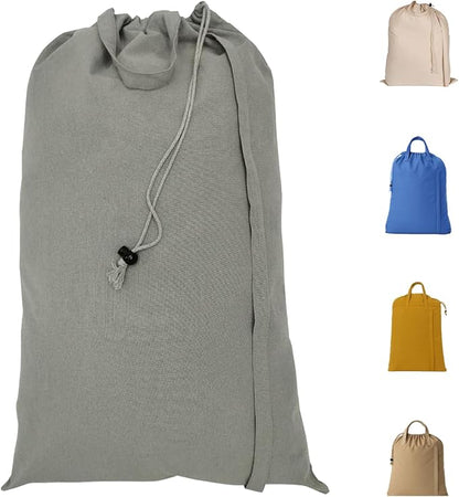 LFH Home Cotton Canvas Extra Large Laundry Bag with Handle, Heavy Duty Drawstring Closure Washable Laundry Bags, School Travel, Home, Hotel, College Dorm, Organizer Sack, Toys 28x36-Grey Thanks Giving