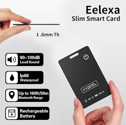 Wallet Tracker Card Air Tags-2Pack (iOS Only), Bluetooth Tracker with Apple Find My, iPhone Smart Card Rechargeable Thin Finder, IP65 Waterproof, Keys Finder, Item Locator for Luggage Tags, Passports