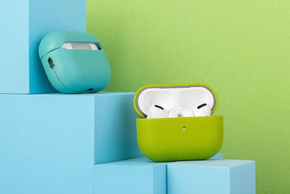 Lopie AirPods Pro 2nd Gen Leather Case - Blue, Protective Case Fully-Wrapped with Lambskin Leather, 360-Degree Protection, Lightning Port Access