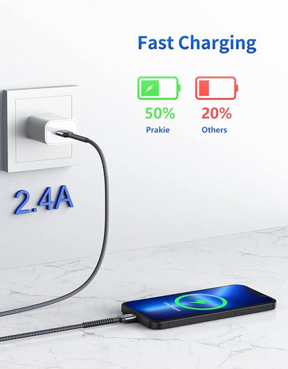 iPhone Charger Cable 3FT 2Pack, USB to Lightning Cable Extra Durable, [Apple MFi Certified] iPhone Charging Cord Short USB A to Lightning Cable for iPhone 14 13 12 11 8 7 Pro Max and More (Green)