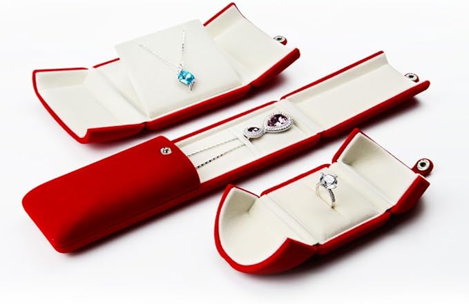 Oirlv Red Jewelry Gift Box Necklace/Long Chain Storage Boxes