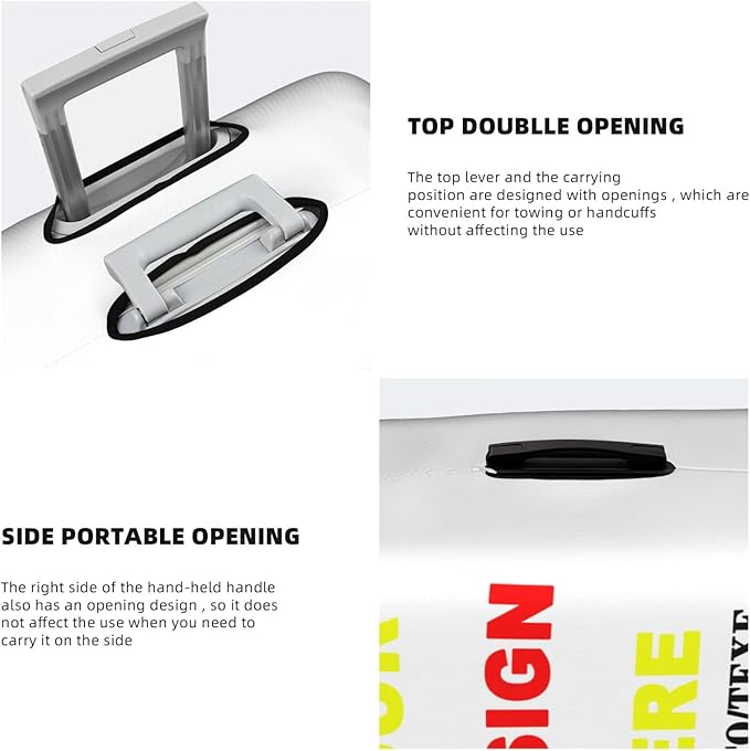 DudeiTry Custom Suitcase Cover - Personalized Elastic Washable Size Large for Men Women