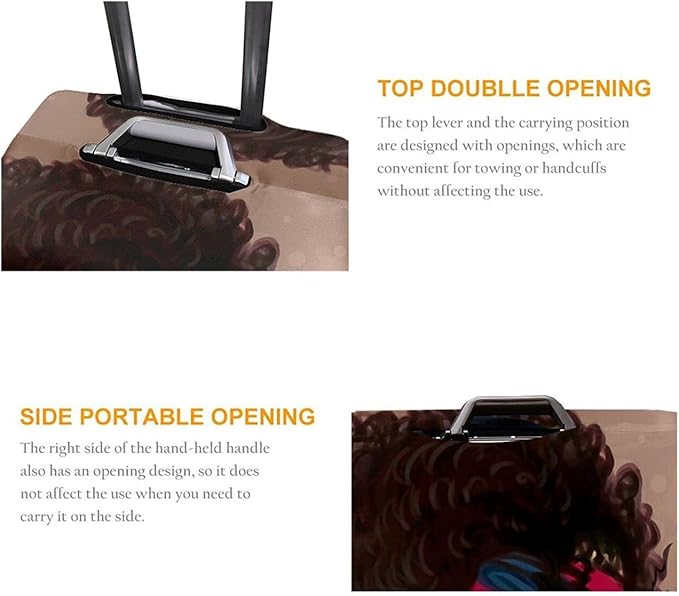 Travel Suitcase Protector African American Woman Elastic Protective Washable Luggage Cover With Concealed Zipper Suitable For Large (A little large)