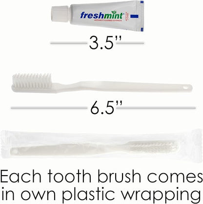 Moda West 24 Kits - Bulk Case of Wholesale Basic Toiletry Kits for Men, Women, Travel, Charity