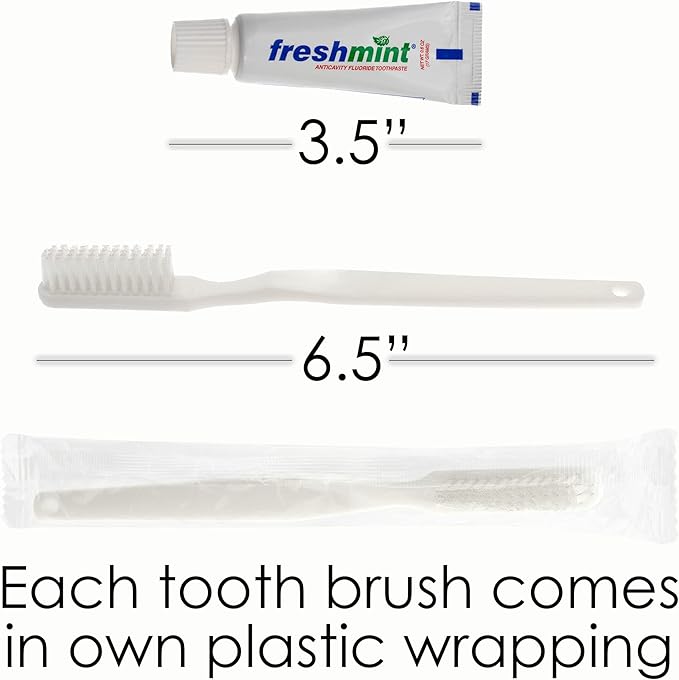 Moda West 96 Hygiene Kits - Bulk Case Wholesale Deluxe Toiletries for Men, Women, Travel, Charity, Includes Shampoo, Deodorant, Toothpaste, Razor, More, Homeless Shelters, Donations, Hotels, Travel