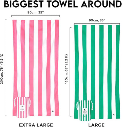 Dock & Bay Quick Drying Towel - for Sports & Gym - Compact, Lightweight - 100% Recycled - Includes Bag - Cabana - Set of 6, Extra Large (200x90cm, 78x35)