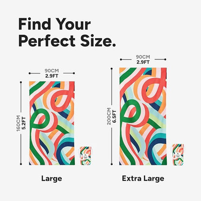 Dock & Bay Beach Towel - Quick Dry, Sand Free - Compact, Lightweight - 100% Recycled - Includes Bag - Fruit Loops - Extra Large (200x90cm, 78x35)
