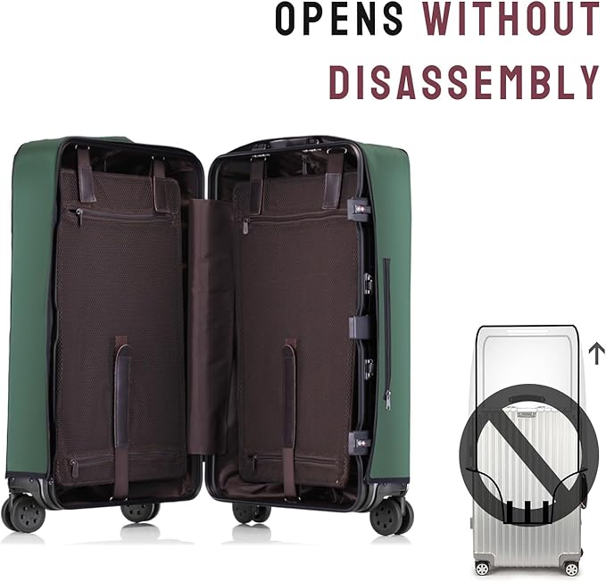 No Disassembly Suitcase Covers for Luggage - 22 Inch Clear Luggage Cover Protector, Green PVC Luggage Protector Suitcase Cover