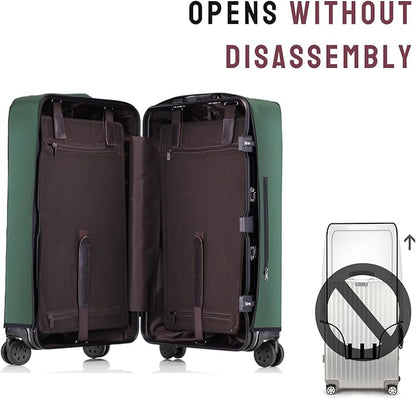 No Disassembly Suitcase Covers for Luggage - 28 Inch Clear Luggage Cover Protector, Green PVC Luggage Protector Suitcase Cover