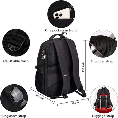 SHRRADOO Anti Theft Laptop Backpack Travel Backpacks with usb Charging Port for Women Men High School College Backpack Computer Bag Fits 17 Inch Laptop,Grey