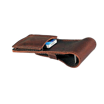 Leather Safety Razor Case Shaving Accessories Straight Safety Razor Holder for Double Edge Personal Care Essentials Handmade Shaver Case for Travel (Brown)