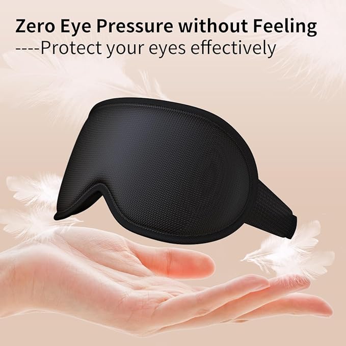 Easysleep 3D Sleep Mask Sleep Headphones White Noise Sleep Eye Mask with 31 Soothing Sounds 3 Timer Soft Adjustable Light Blocking Eye Cover Long Playtime for Sleeper Men Women Travel Gift