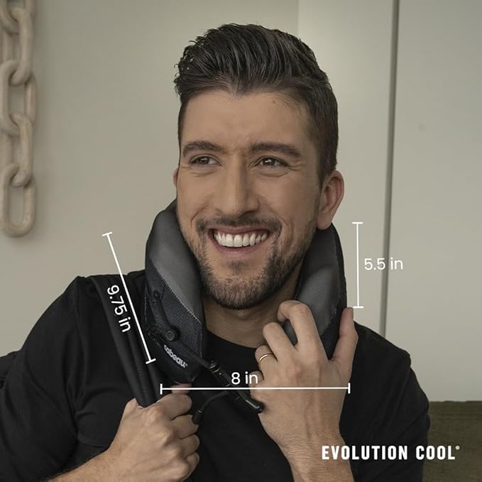 Cabeau Long Haul Flight Cooling Travel Neck Pillow – Evolution Cool – Supportive Memory Foam with Airflow Vents – Compact with Carrying Case (Red)