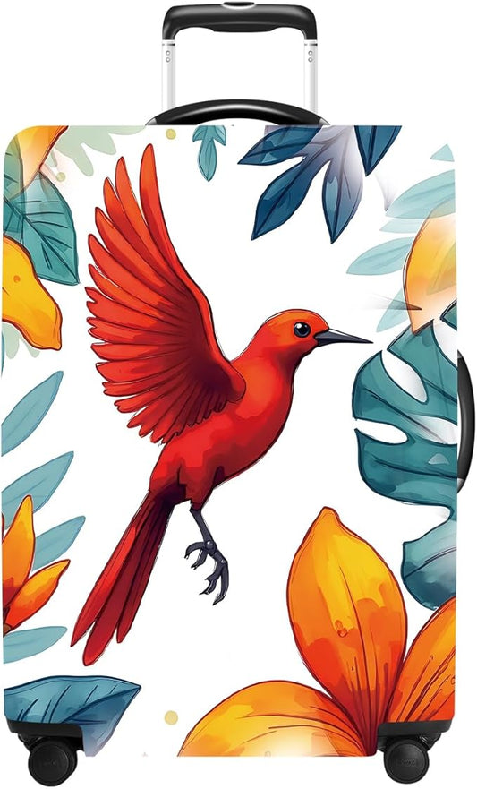 Luggage Cover Washable Suitcase Protector Anti-Scratch,Stretchable Fit for 20-34Inch Luggage Durable Travel Bag Cover with Zipper Closure (Bird, XL(fits 32-34Inch suitcase))