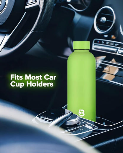 Insulated Water Bottle with Lid, 17 oz Reusable Leak-Proof Metal Stainless Steel Water Bottles for Travel, Sports, Gym, Outdoor (Green)