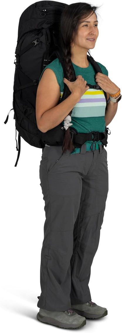 Osprey Tempest 44L Women's Lightweight Hiking Backpack - Daypack for Travel & Camping, Black/Coal Grey, XS/S