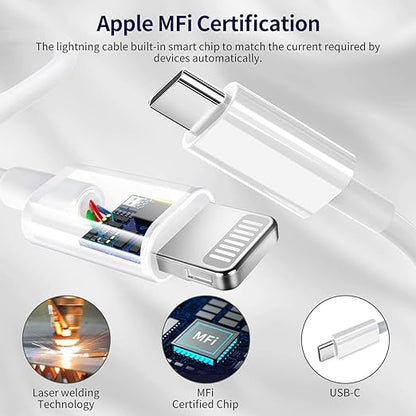 iPhone 14 Charger,Fast Charger iPhone [MFi Certified]Type C Charger USB C to Lightning Cable 20W Fast Charging Adapter Block for iPhone 14/14 Pro/13Pro Max/iPhone 12 Mini/12 Pro Max/11/XS/XR/X/SE/iPad