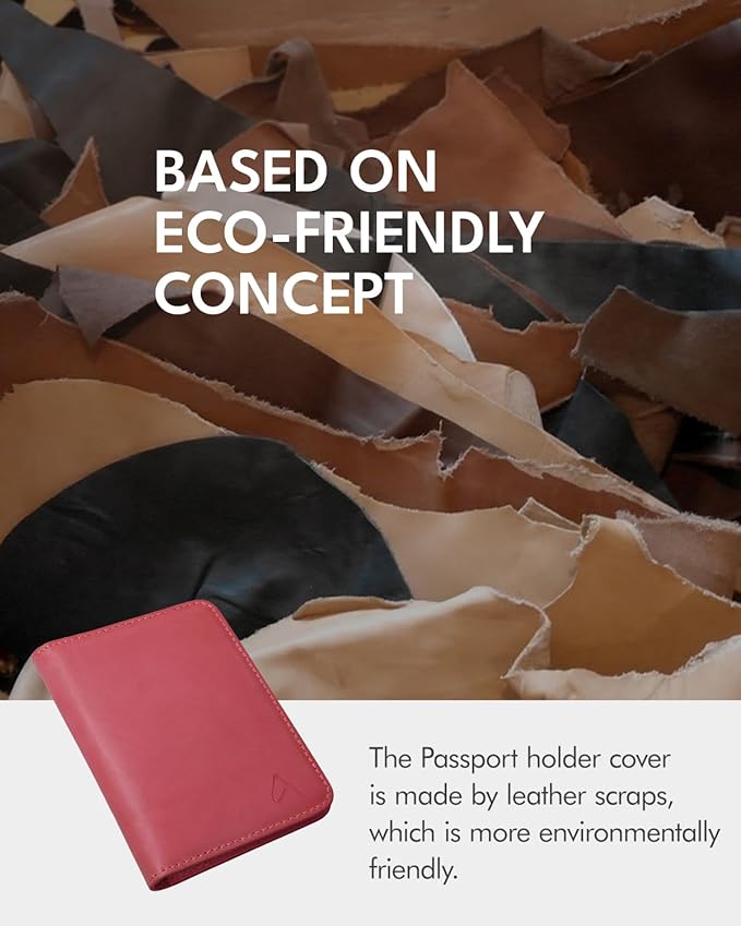 ALLIVE Passport Holder for Travel, Genuine Leather Passport Holder Women Men,Passport Cover Wallet,Travel Must Haves Airport Essentials Travel Gifts Pink