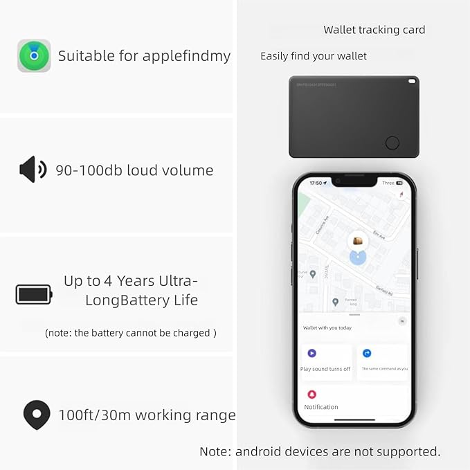 [Apple MFi Certified] Apple MFi Find My Tracker, iOS Exclusive, 4-Year Battery, IP68 Waterproof, 95dB Alarm, Keys Finder and Item Locator for Keys, Bags, and Passport.（2025 Model）(2 Pick)