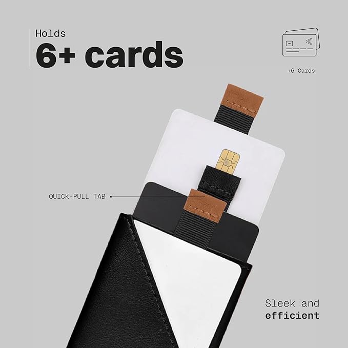 The Frenchie Co. - Speed Cardholder - Minimalist Front Pocket Wallet - Quick-Access Ultra-Slim RFID Blocking - Full-Grain Italian Leather, Holds up to 6 Cards