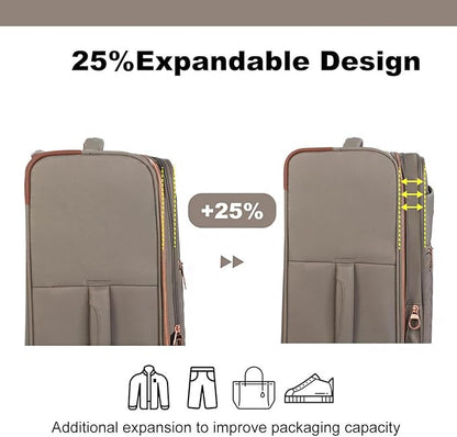 Travelhouse Luggage Set, Softside Suitcase 4-Piece (16/20/24/28), Expandable Lightweight Luggage Sets with Duffel Travel Bag,Suitcase with Double Spinner Wheels