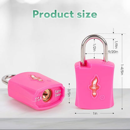 Luggage Lock TSA Approved with Key and Luggage Tags, TSA Approved Lock for Travel, Suitcase Lock with ABS Around, Suit for Backpack,Laptop Bag,Locker 6 Pack Color Mixed
