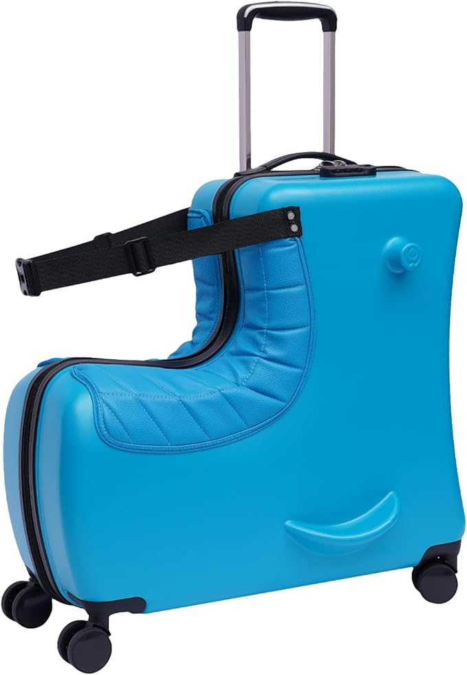 CNCEST 24" Kid's Ride-on Travel Suitcase,Kids' Luggage with Wheel and Password Lock,Children's Ride On Trolley Luggage for Children's Day Gift,Festival Gift