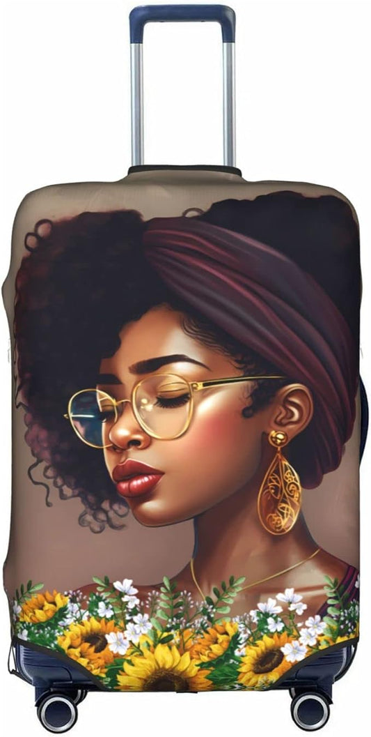 Suitcase covers for luggage tsa approved luggage cover for Suitcase Washable Suitcase Protector Anti-scratch Suitcase cover Medium African American Black Girl