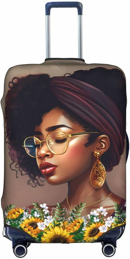 Luggage covers for suitcase luggage cover for Suitcase Washable Suitcase Protector Anti-scratch Suitcase cover Small African American Black Girl