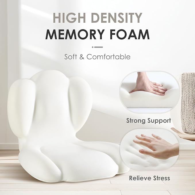 FLORICH Memory Foam Truck Seat Cushion,Car Seat Cushion and Lumbar Support Pillow for Office Chair, Ergonomic Back Support & Sciatica Relief for Long Drives(Blue)