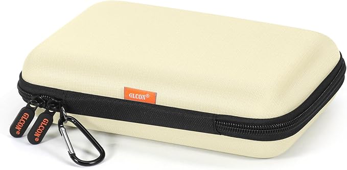 Clean-Beige Hard Shell Case for Electronic Accessories Organizer - Large Hard Carrying Case for Power Bank, External Hard Drive, Cell Phone, Charger, Cable - Portable Protection Travel Pouch Bag