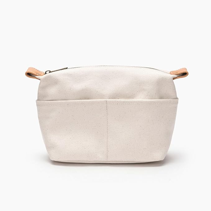 Insert Storage Bag Purse Organizer and Cosmetic Travel Bags for Women Makeup Bag with Compartments Three Sizes Cotton Canvas built-in compartments functiona and fashionable