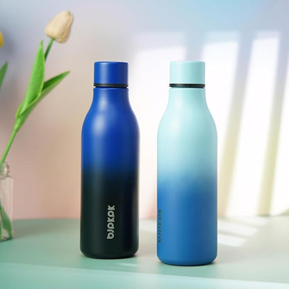 BJPKPK Insulated Water Bottles, 25 oz Stainless Steel Metal Water Bottle with Strap, BPA Free Leak Proof Jugs, Mugs, Flasks, Reusable Thermal Flasks for Sports & Travel, Sky