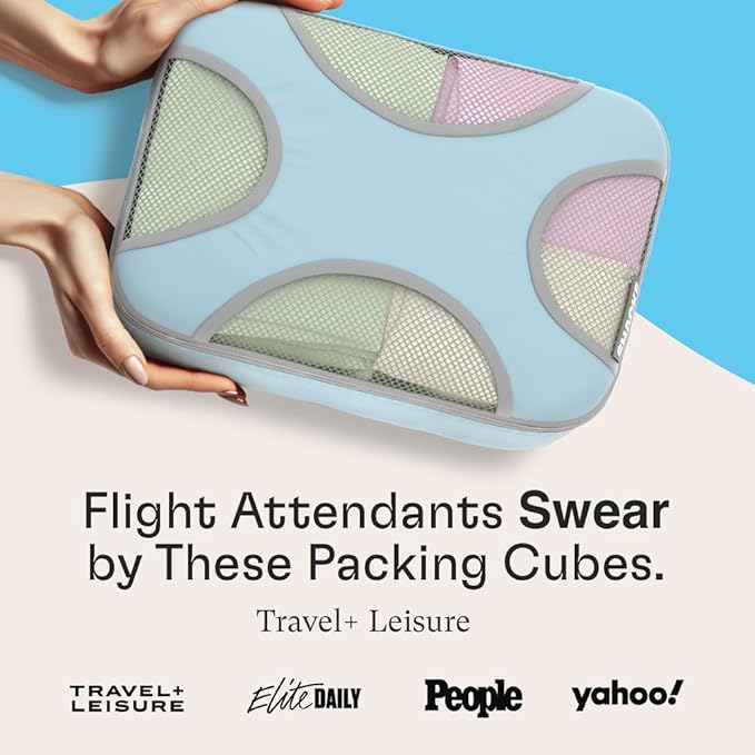 Shacke 6 Set Packing Cubes for Travel - Compression Packing Bags/Travel Organizer - Luggage Organizer Bags for Traveling - Travel Essentials for Women - Cruise Must Haves Packing List