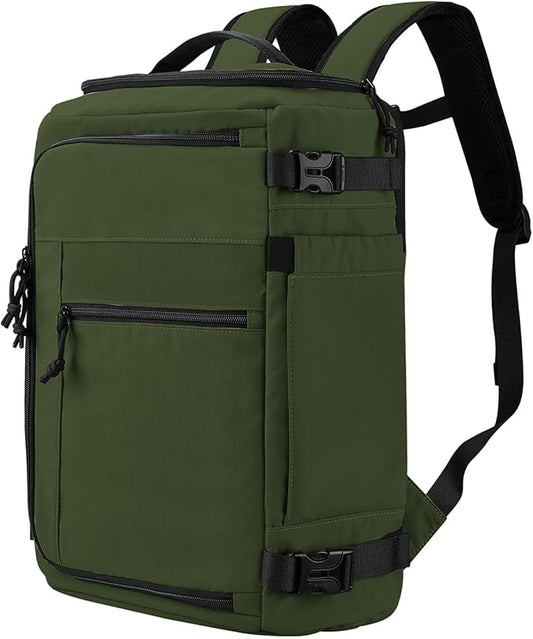 Carry On Travel Backpack Flight Approved Laptop Backpack Business Work Backpack for Women Men Large Capacity Casual Daypack with Wet/Dry Separation Pockets, Dark Green