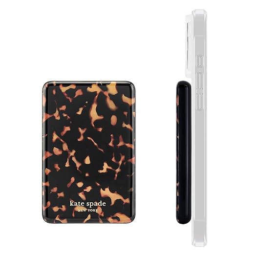 kate spade new york MagSafe Portable Charger Power Bank 5000mAh - iPhone Charger for Fast Charging - Magnetic Wireless Battery Pack with USB-C Port - Tortoise