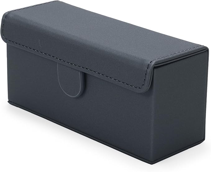 Leather Travel Jewelry Box, Portable Pocket Size Ring Box for Women, Mini Jewelry Travel Case Small Ring Holder Organizer with 12 Slots for purse(Grey)