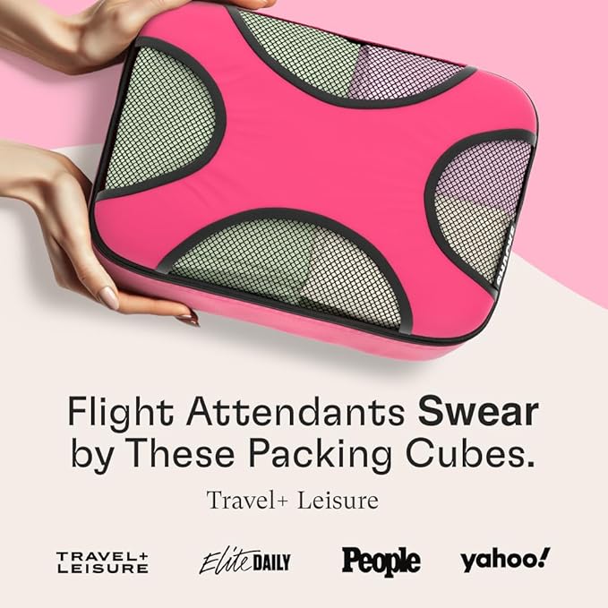 Shacke 6 Set Packing Cubes for Travel - Compression Packing Bags/Travel Organizer - Luggage Organizer Bags for Traveling - Travel Essentials for Women - Cruise Must Haves Packing List