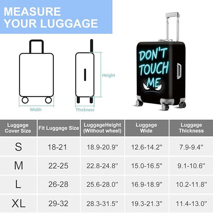 ANNA QUEEN Blue Don't touch me Travel Luggage Cover Suitcase Protector Suitcase Cover Anti-Scratch,Stretchable Fit for 18-32Inch Luggage,Travel Bag Cover Washable XL(fits 29-32Inch suitcase)